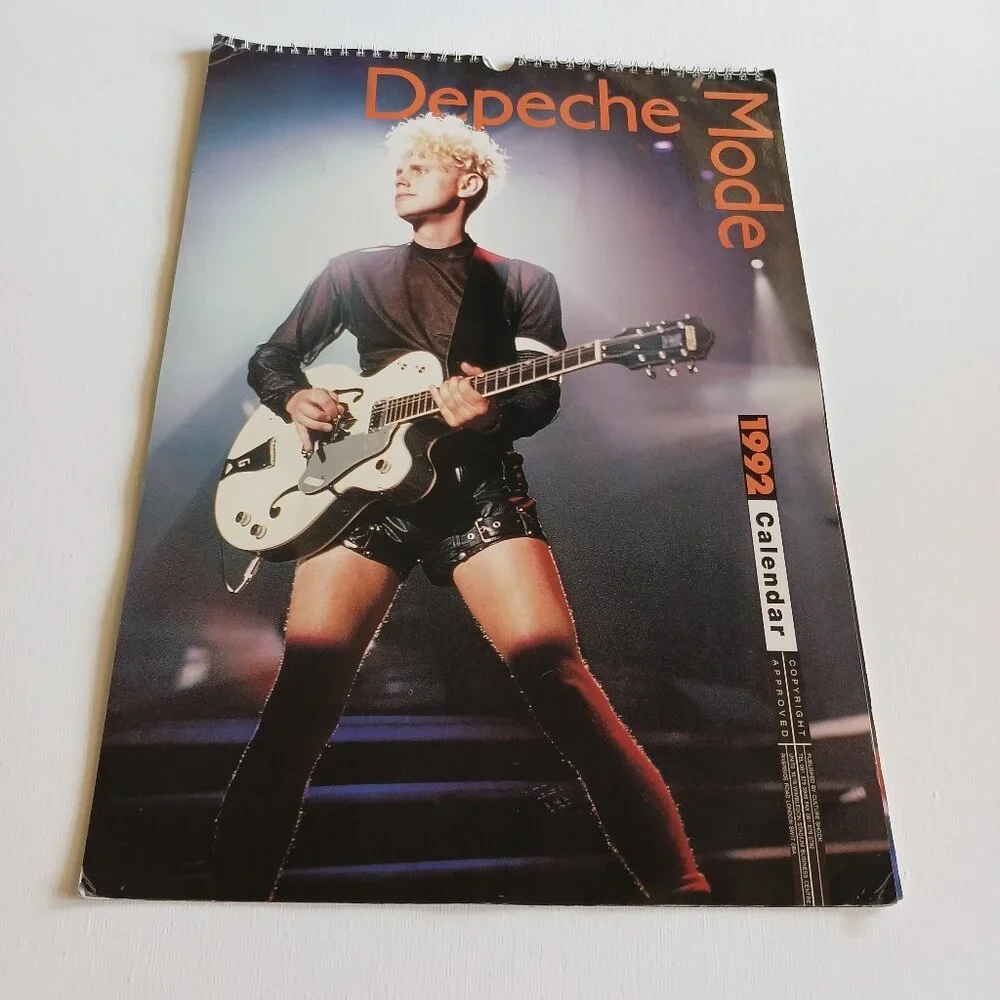 Vintage DEPECHE MODE Group Large 12 Color Photo Picture Poster Calendar 1992